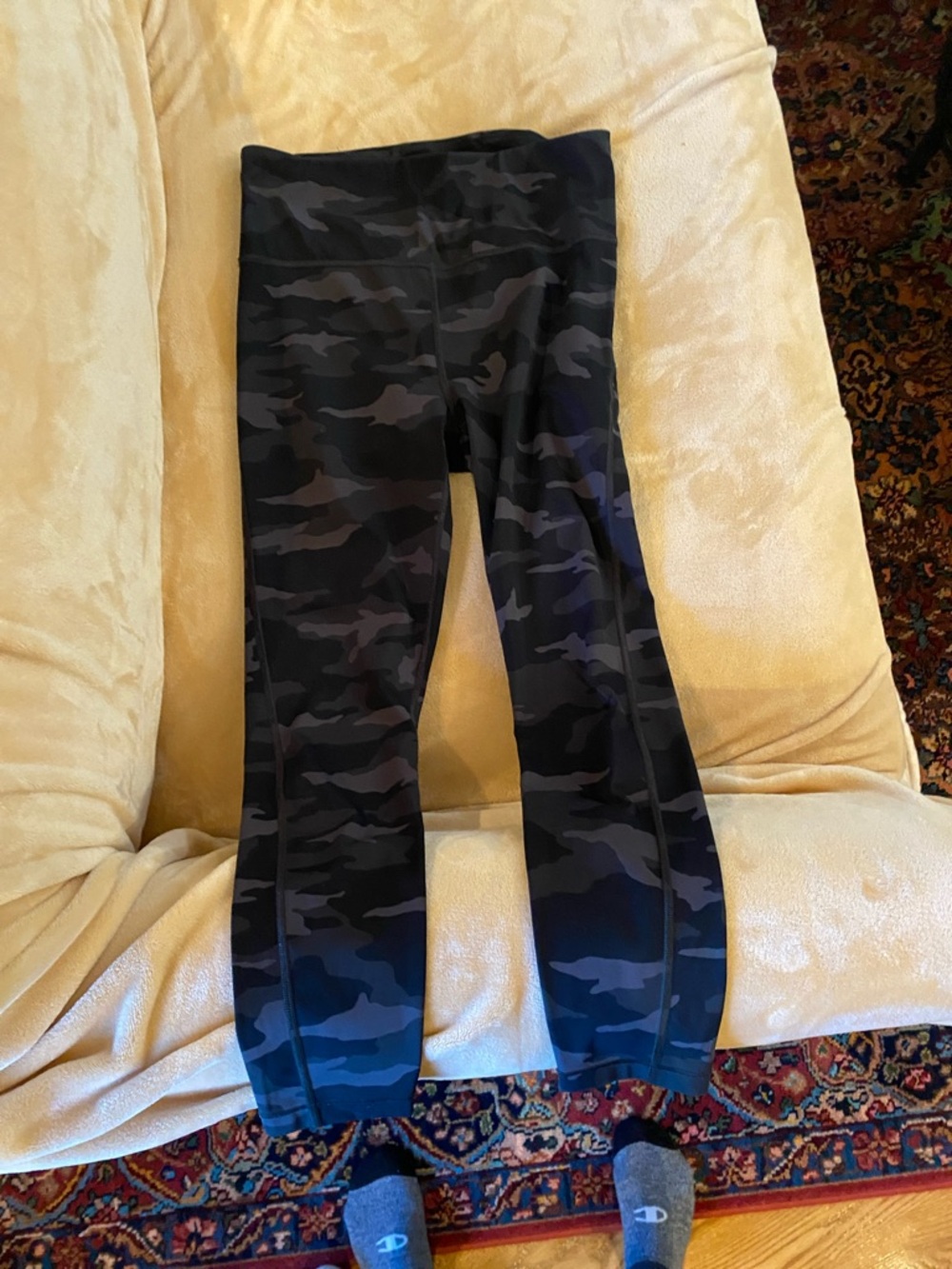 Athleta Black & Gray Camo Kids Leggings